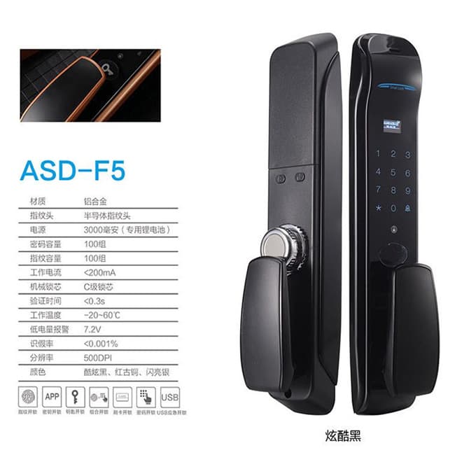 爱狮盾智能锁_爱狮盾智能锁 ASD-F5半导体指纹锁